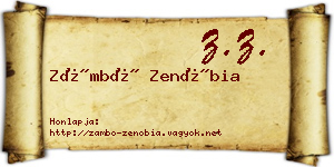 Zámbó Zenóbia névjegykártya